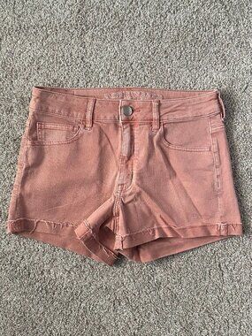 american eagle hi-rise shortie denim shorts 🤍 6